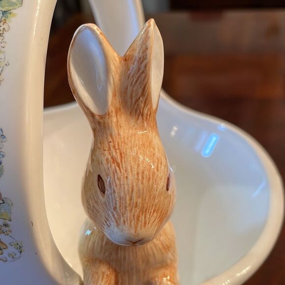 Peter Rabbit Beatrix Potter Planter Basket Teleflora 1998 Ceramic Flower… - Picture 2 of 11